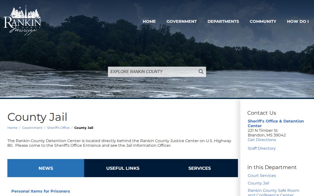 Rankin County Adult Detention Center release information source